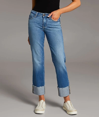 Payton Cropped Straight Stretch Cuffed Jean