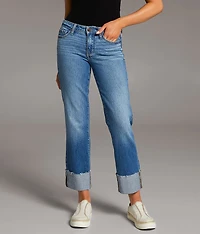Payton Cropped Straight Stretch Cuffed Jean