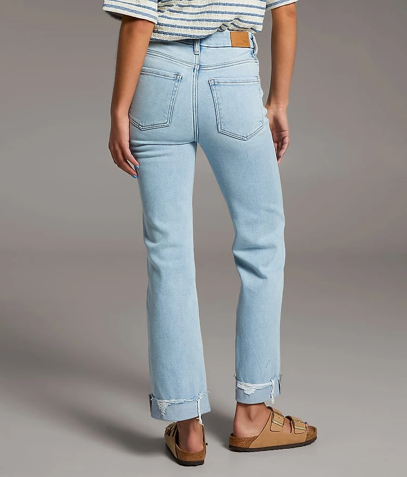 Billie Cropped Straight Stretch Cuffed Jean