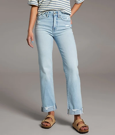 Billie Cropped Straight Stretch Cuffed Jean