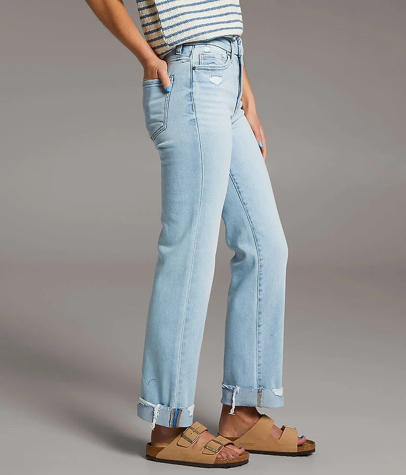 Billie Cropped Straight Stretch Cuffed Jean