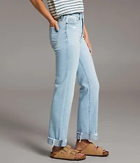 Billie Cropped Straight Stretch Cuffed Jean