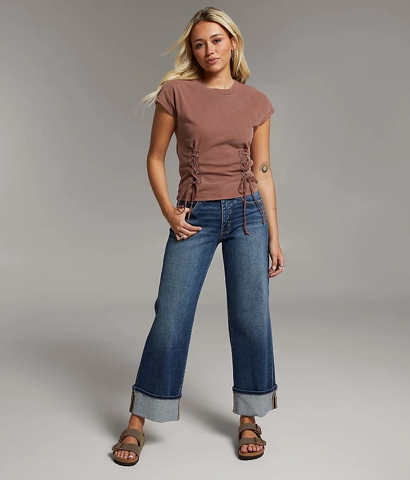 BKE Payton Cropped Wide Leg Stretch Jean