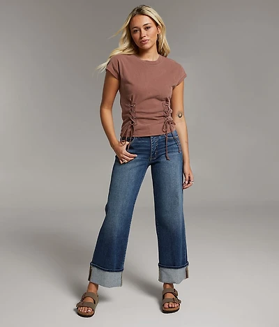 BKE Payton Cropped Wide Leg Stretch Jean