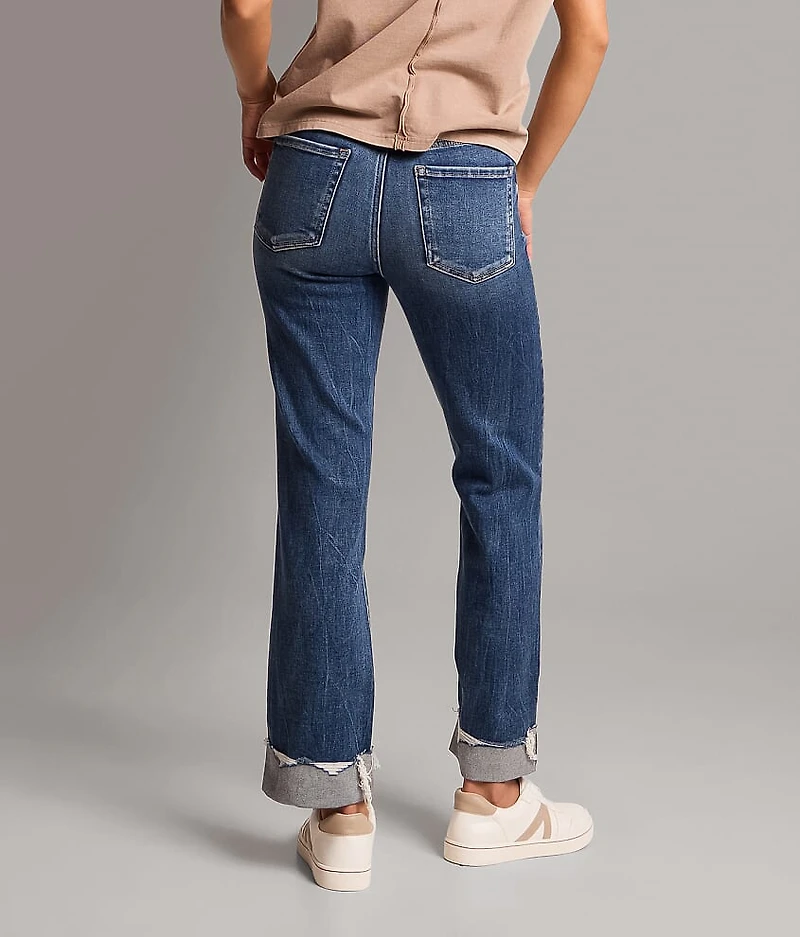 Billie Cropped Straight Stretch Cuffed Jean