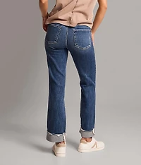 Billie Cropped Straight Stretch Cuffed Jean