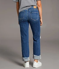 Gabby Cropped Straight Stretch Cuffed Jean
