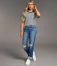Gabby Cropped Straight Stretch Cuffed Jean