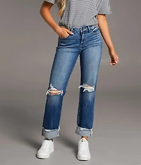 Gabby Cropped Straight Stretch Cuffed Jean
