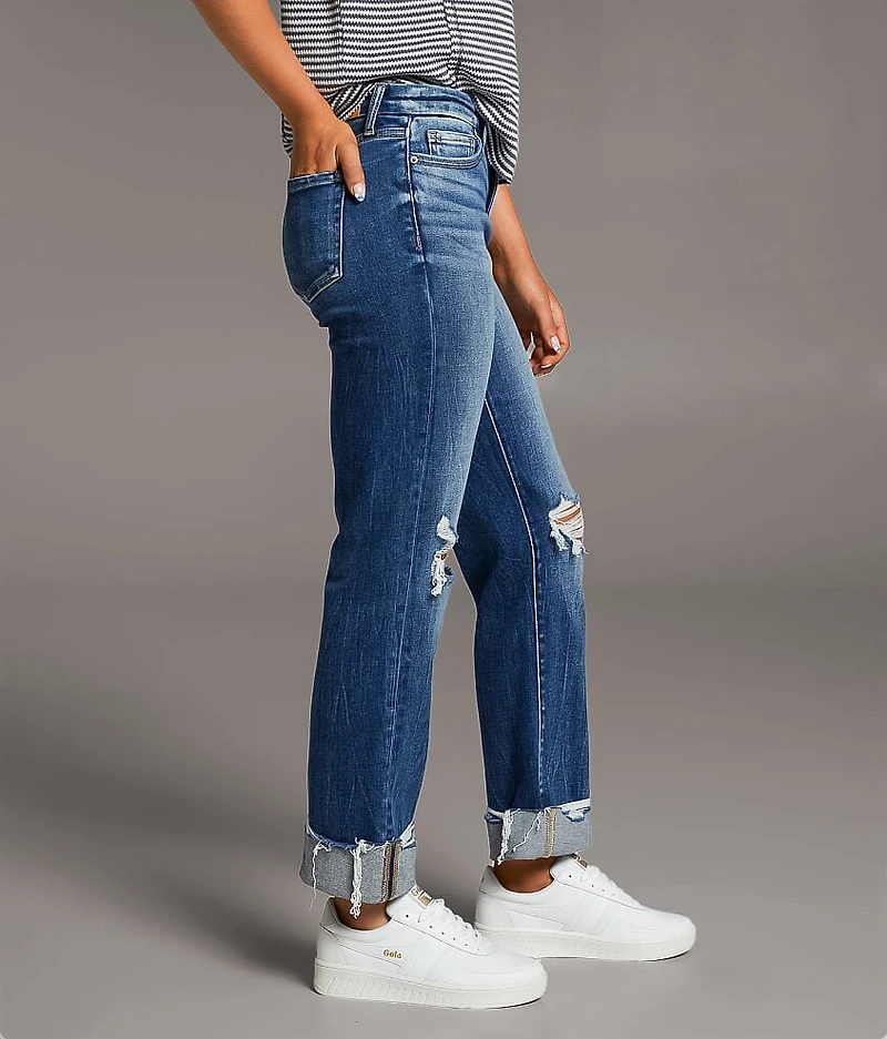 Gabby Cropped Straight Stretch Cuffed Jean