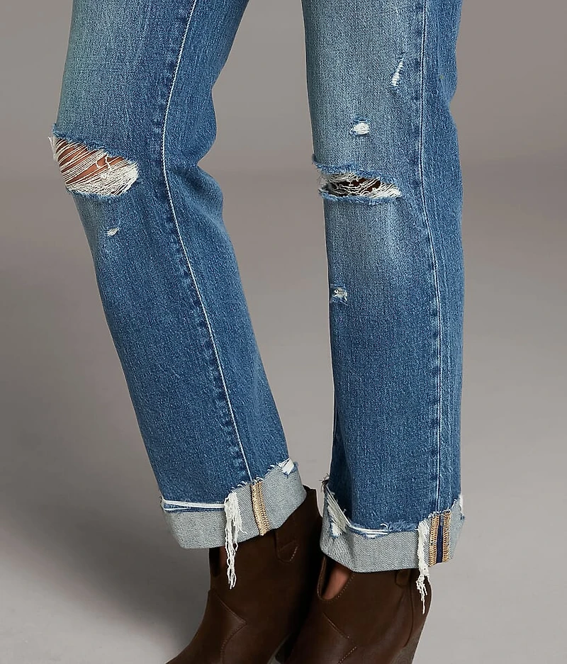 Andi Cropped Straight Stretch Cuffed Jean