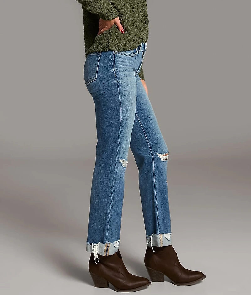 Andi Cropped Straight Stretch Cuffed Jean