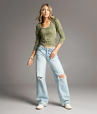 Taylor Low Slung Baggy Wide Leg Stretch Jean