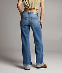 Andi Wide Leg Stretch Cuffed Jean