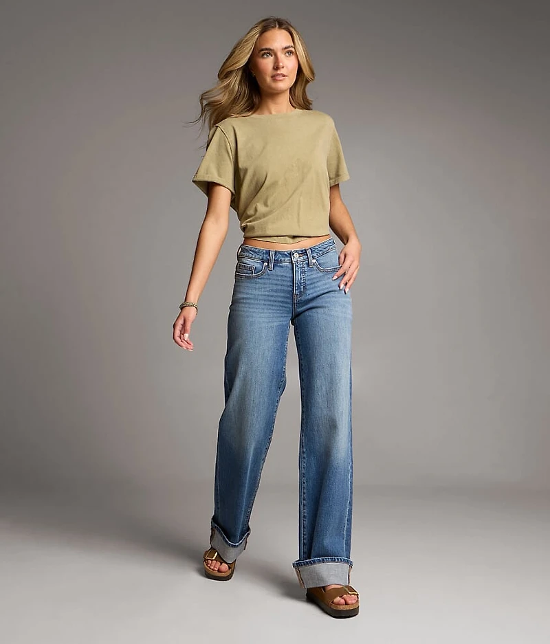 Andi Wide Leg Stretch Cuffed Jean