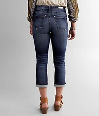 Curvy Mid-Rise Cuffed Stretch Capri Jean