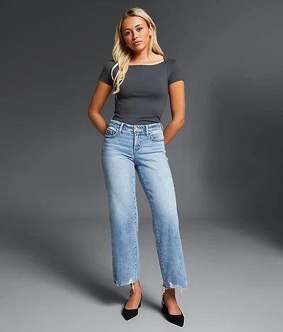 Fit No. 53 Cropped Wide Leg Stretch Jean