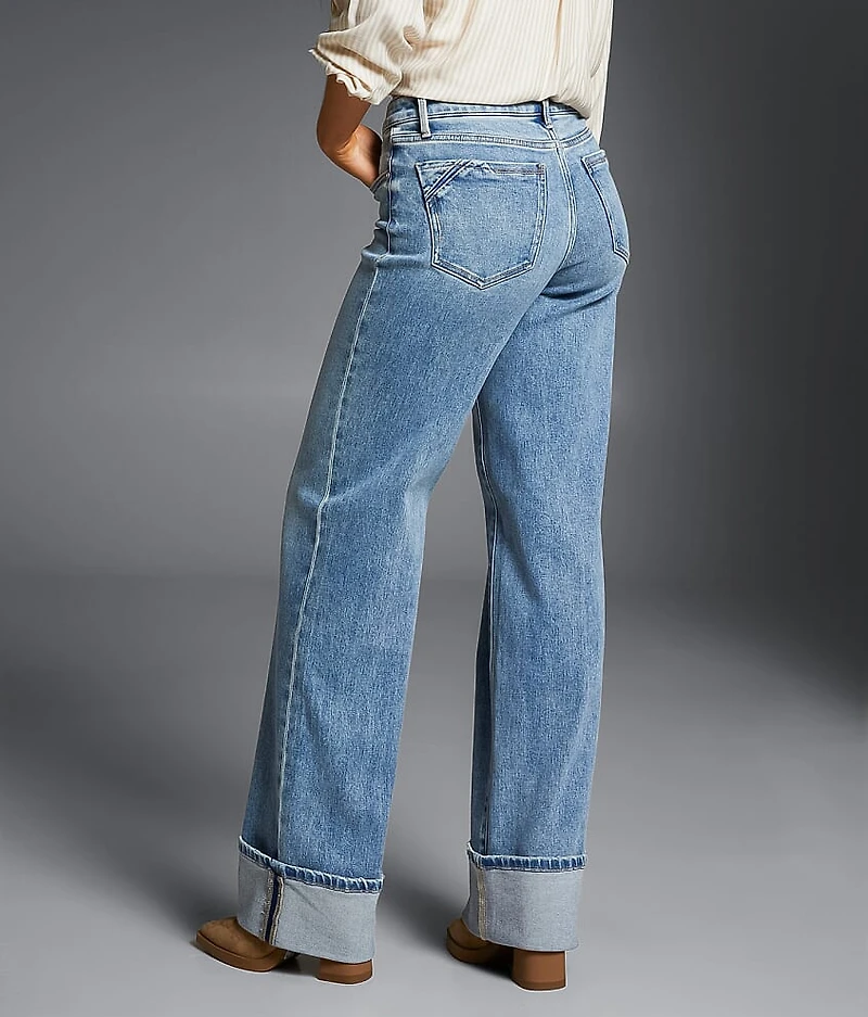Fit No. 53 Wide Leg Stretch Cuffed Jean