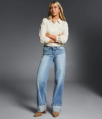 Fit No. 53 Wide Leg Stretch Cuffed Jean