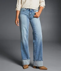 Fit No. 53 Wide Leg Stretch Cuffed Jean
