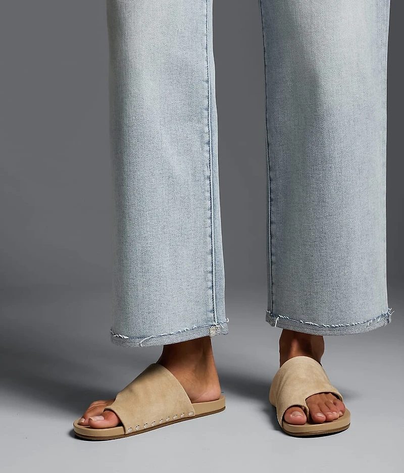 Fit No. 53 Cropped Wide Leg Cuffed Stretch Jean