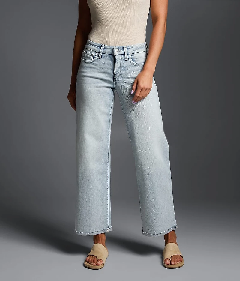Fit No. 53 Cropped Wide Leg Cuffed Stretch Jean