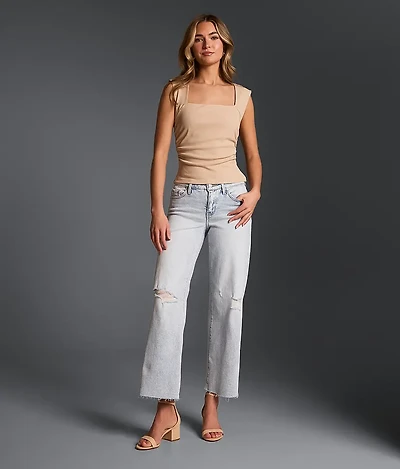 Fit No. 23 Cropped Wide Leg Stretch Jean