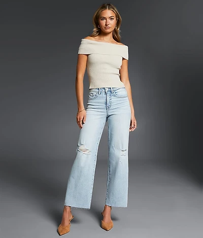 Buckle Black Fit No. Cropped Wide Leg Stretch Jean