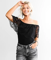 Eyelash Lace Overlay Top