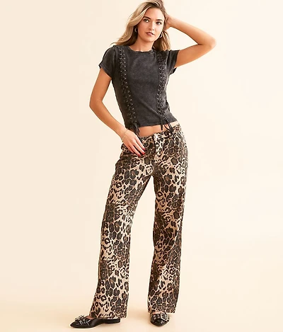 Leopard Print Wide Leg Pant