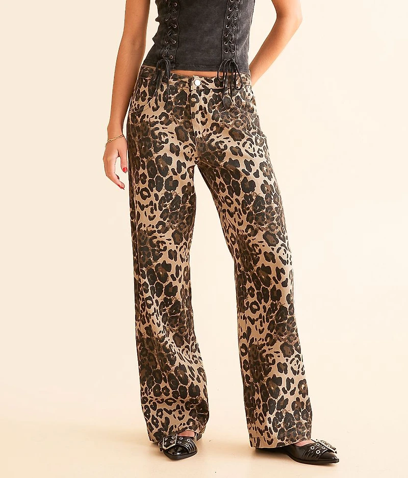 Leopard Print Wide Leg Pant