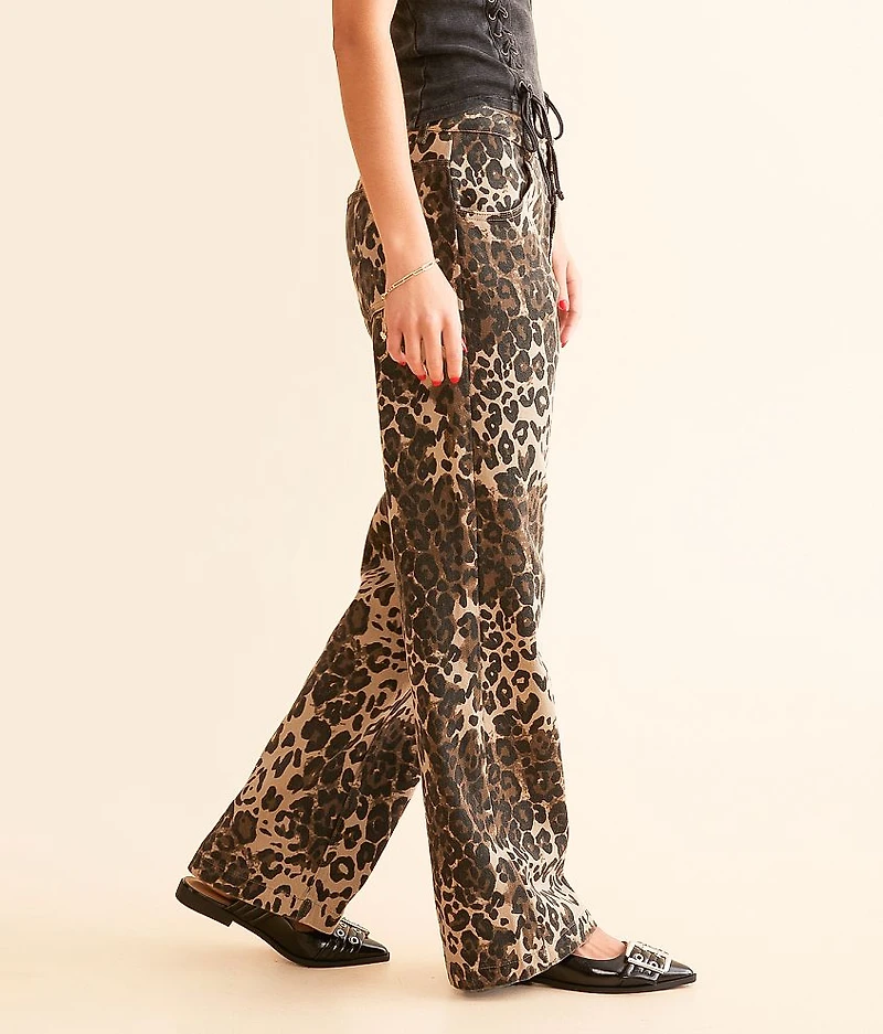 Leopard Print Wide Leg Pant