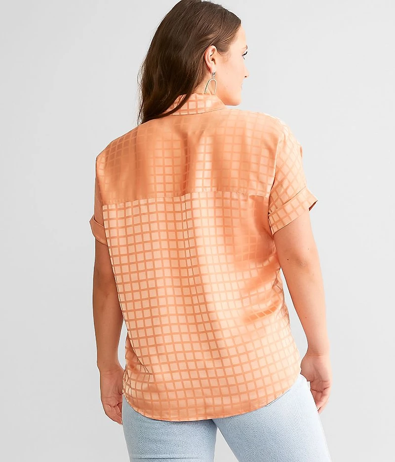 Checkered Satin Blouse