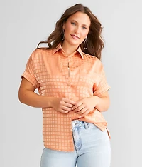 Checkered Satin Blouse