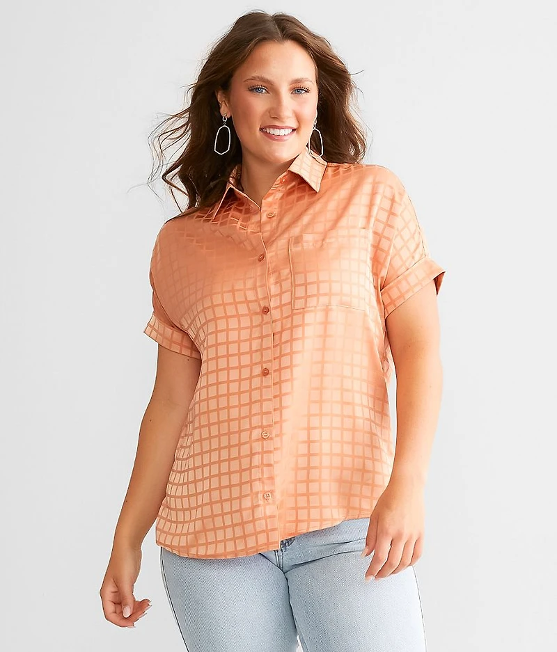 Checkered Satin Blouse