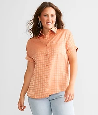 Checkered Satin Blouse