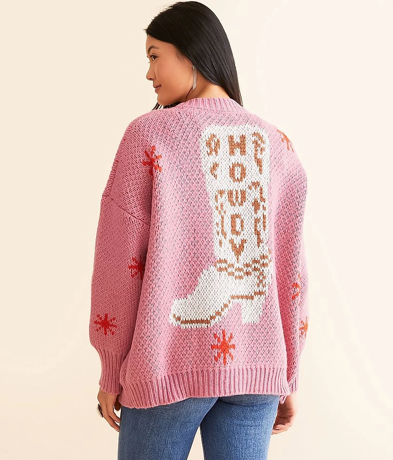 Western Oversized Cardigan Sweater