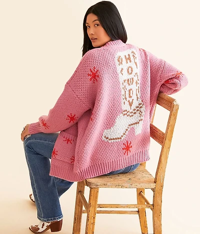 Western Oversized Cardigan Sweater