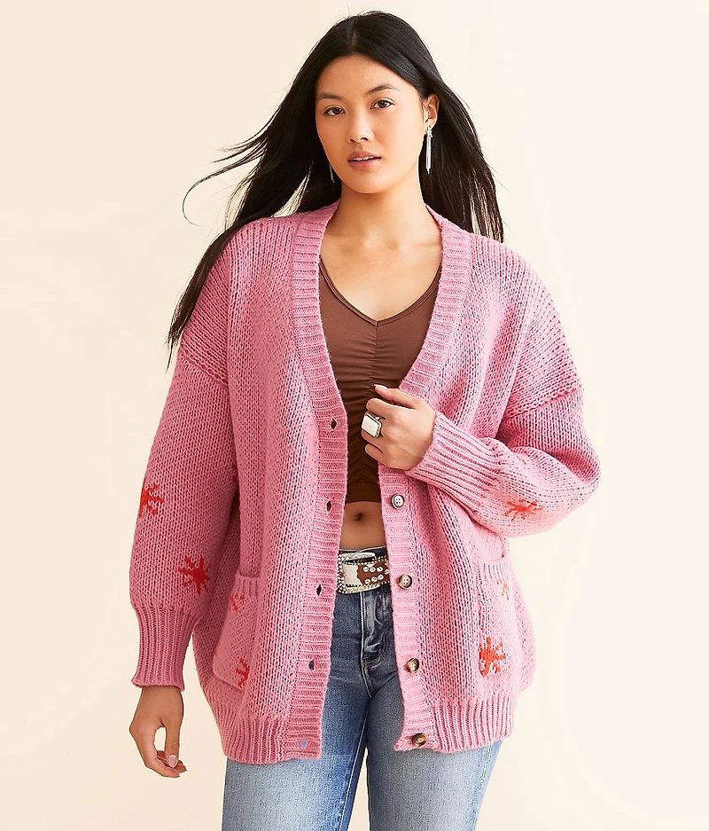 Western Oversized Cardigan Sweater