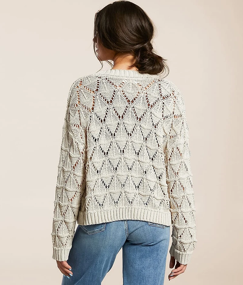 Open Stitch Cardigan Sweater