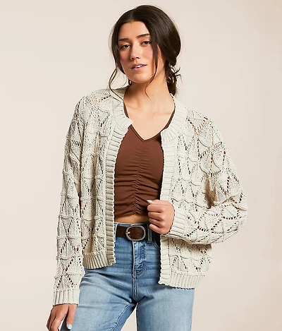 Open Stitch Cardigan Sweater