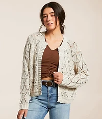 Open Stitch Cardigan Sweater