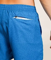 Tonal Print Stretch Swim Trunks