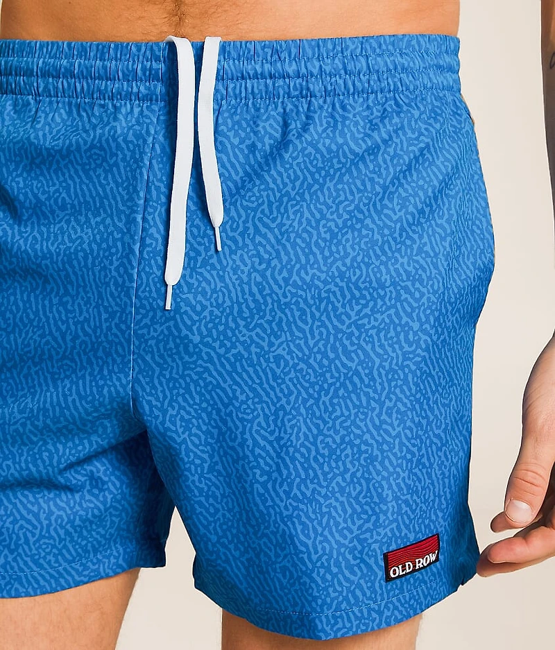Tonal Print Stretch Swim Trunks