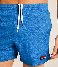 Tonal Print Stretch Swim Trunks