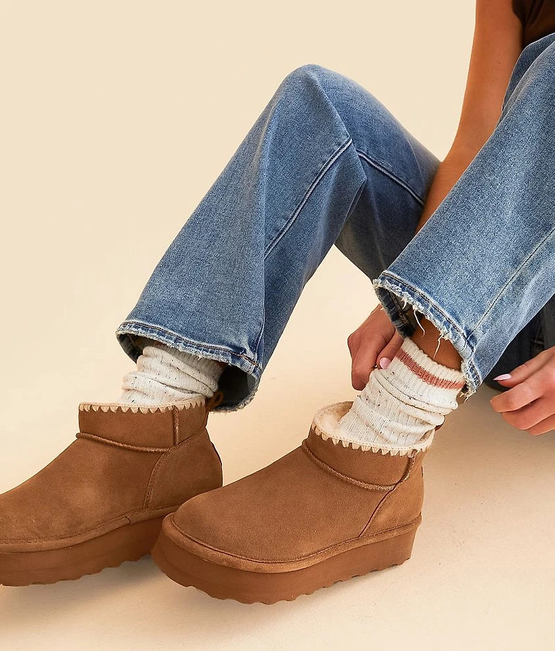 Retro Shorty Platform Leather Ankle Boot