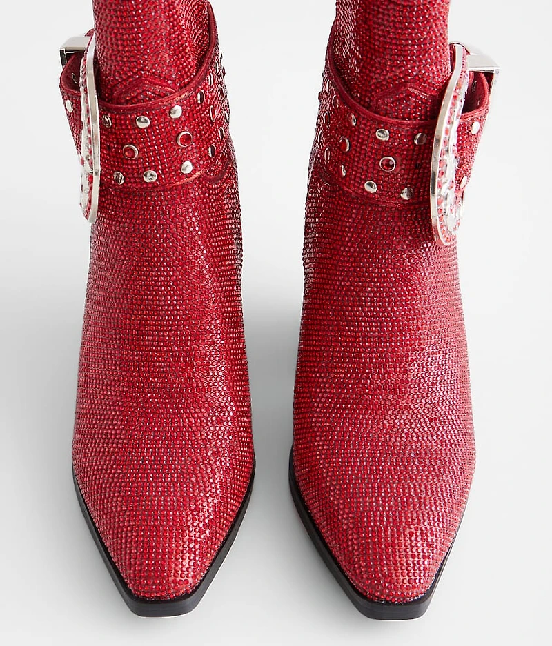 Antonia Rhinestone Western Ankle Boot