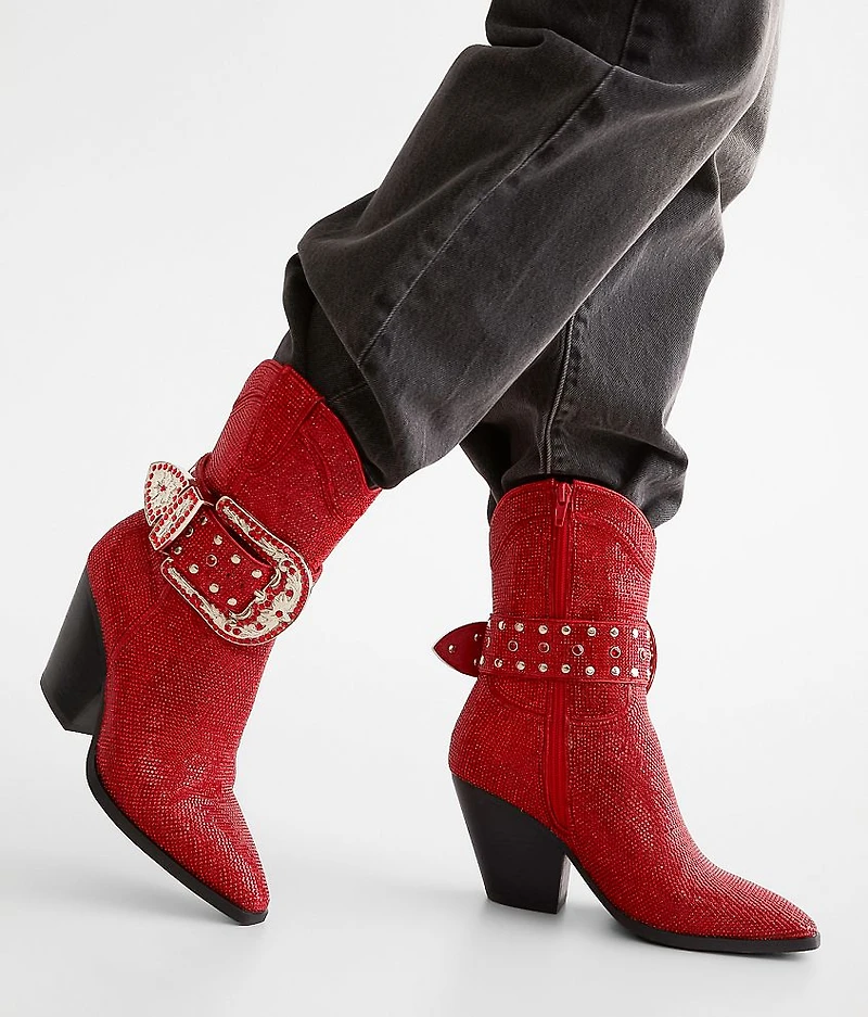 Antonia Rhinestone Western Ankle Boot