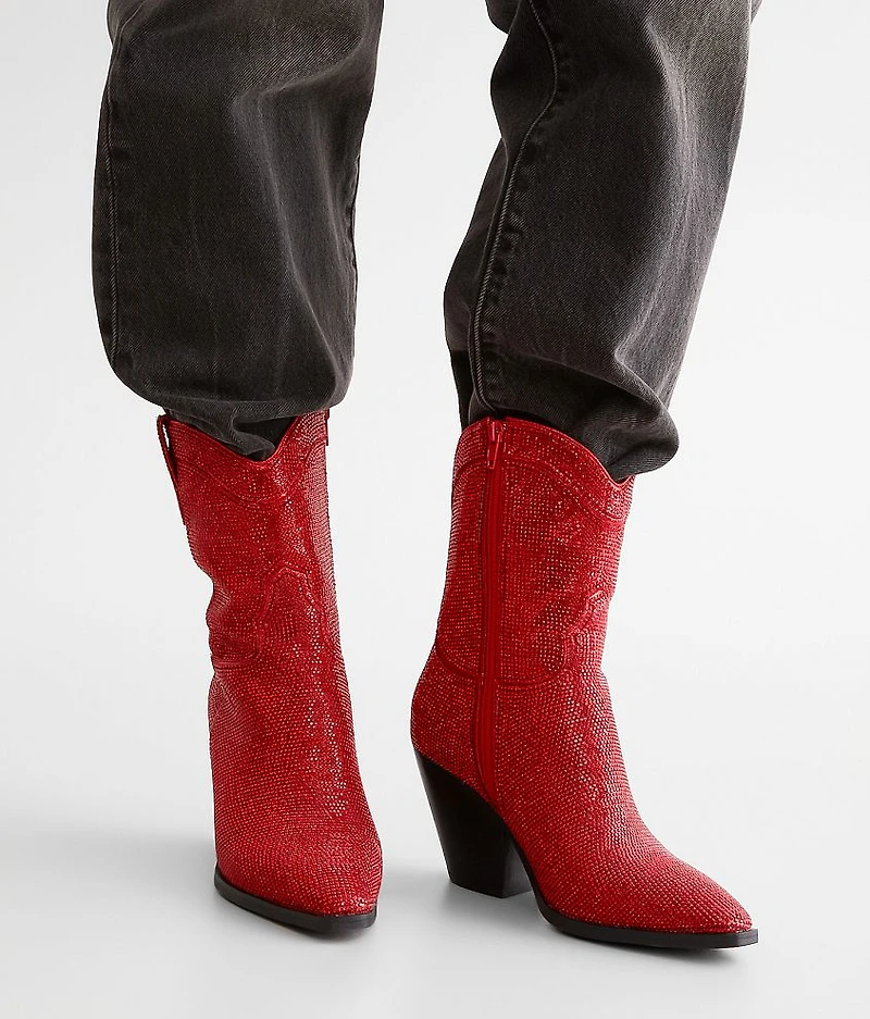 Antonia Rhinestone Western Ankle Boot