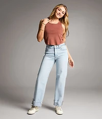 Parker Cropped Wide Leg Cuffed Stretch Jean